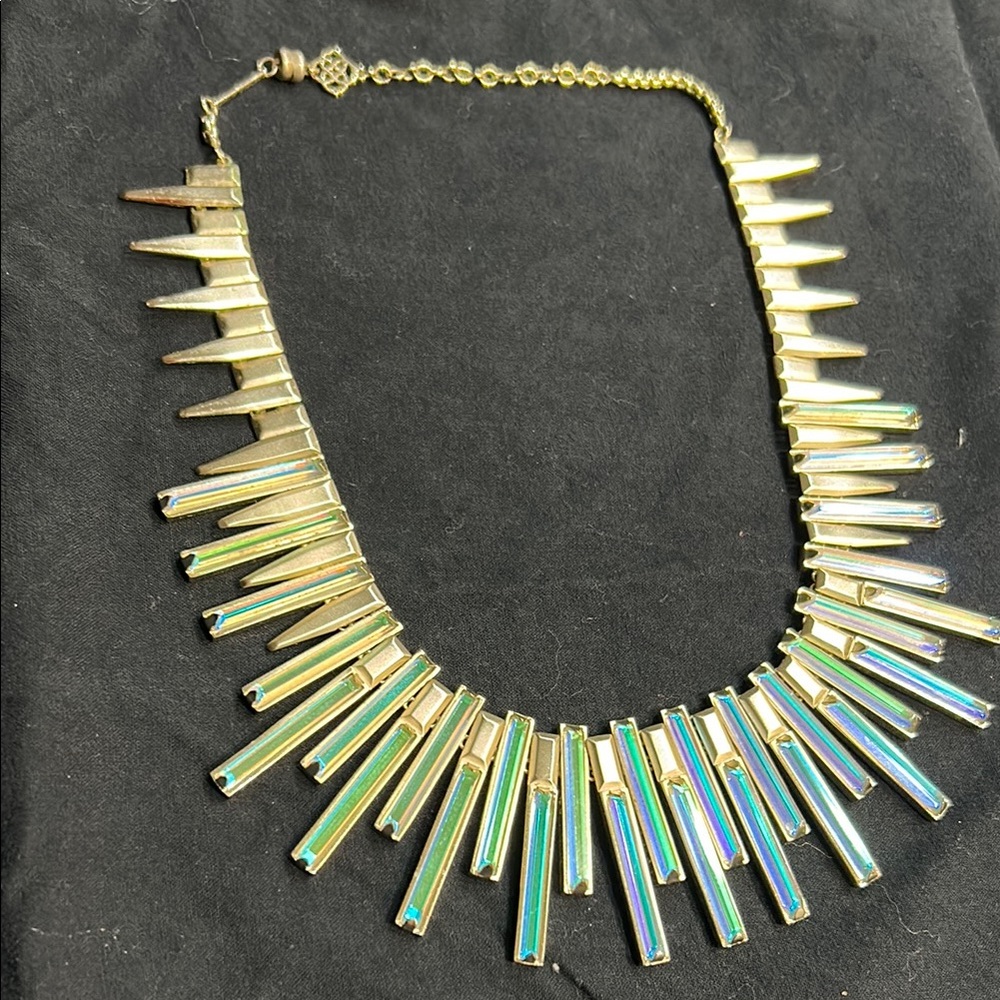 Kendra Scott Kaplan Gold & Blue Iridescent Necklace